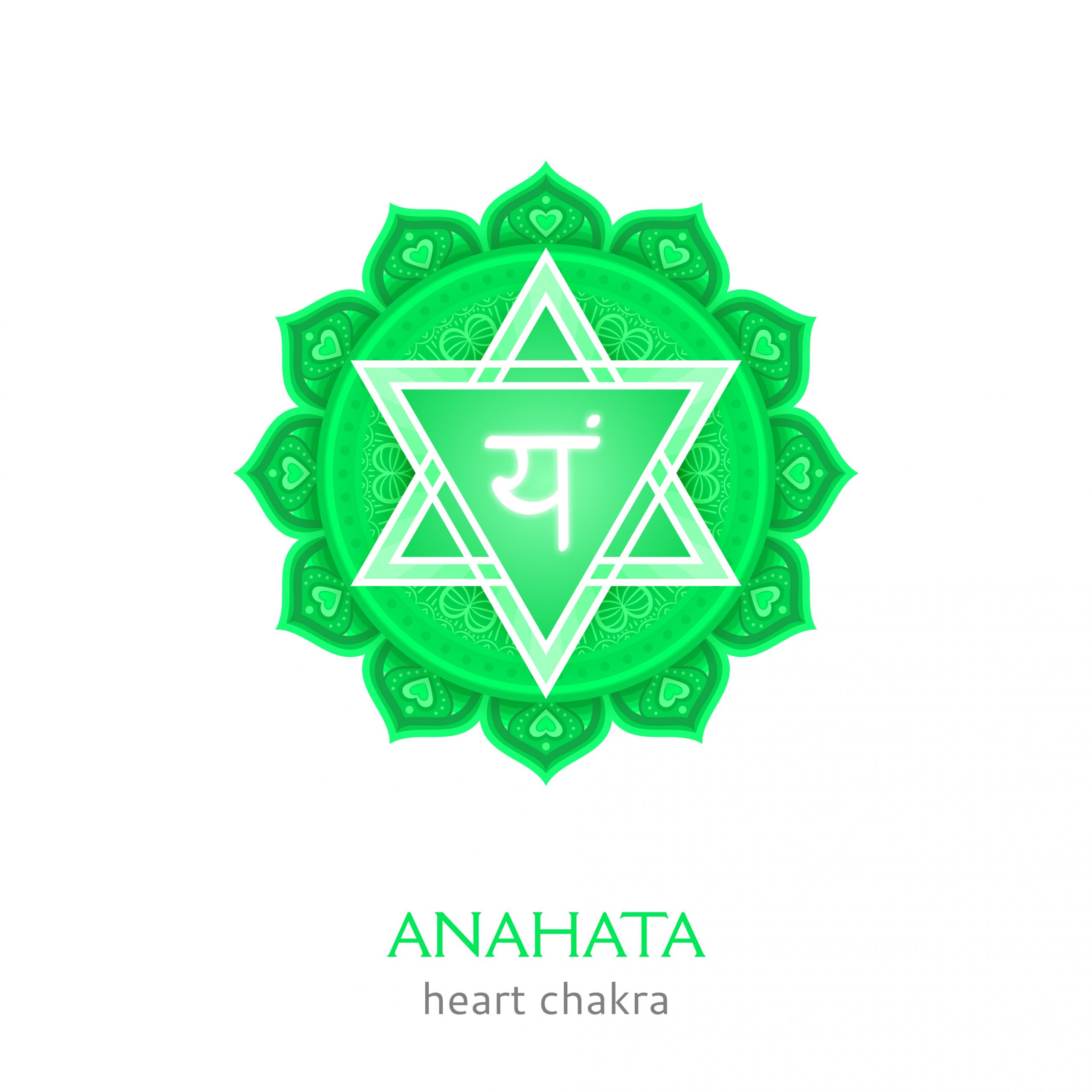 Anahata, heart chakra symbol. Colorful mandala. Vector illustration Anahata, heart chakra symbol. Colorful mandala. Vector illustration