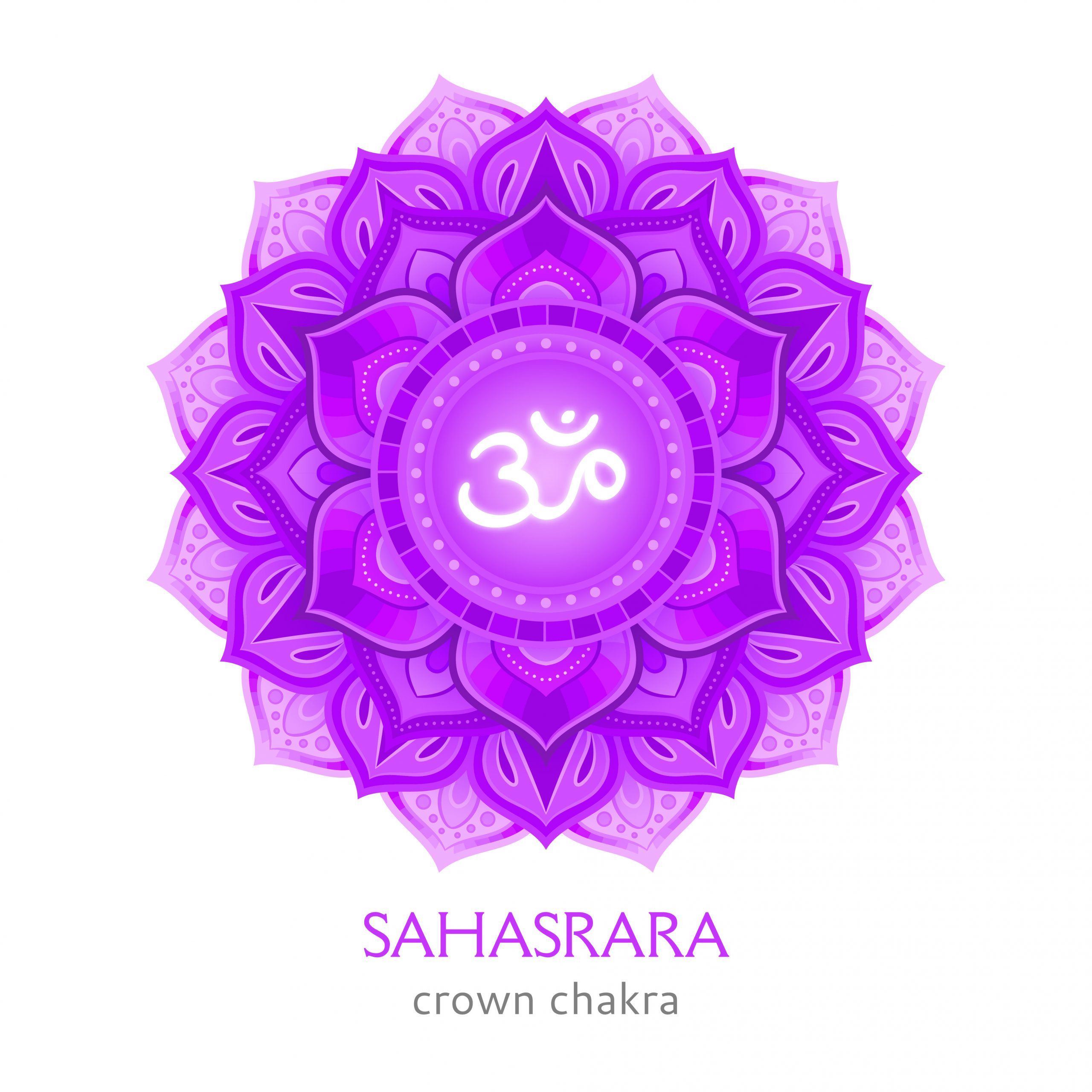 Sahasrara, crown chakra symbol. Colorful mandala. Vector illustration Sahasrara, crown chakra symbol. Colorful mandala. Vector illustration